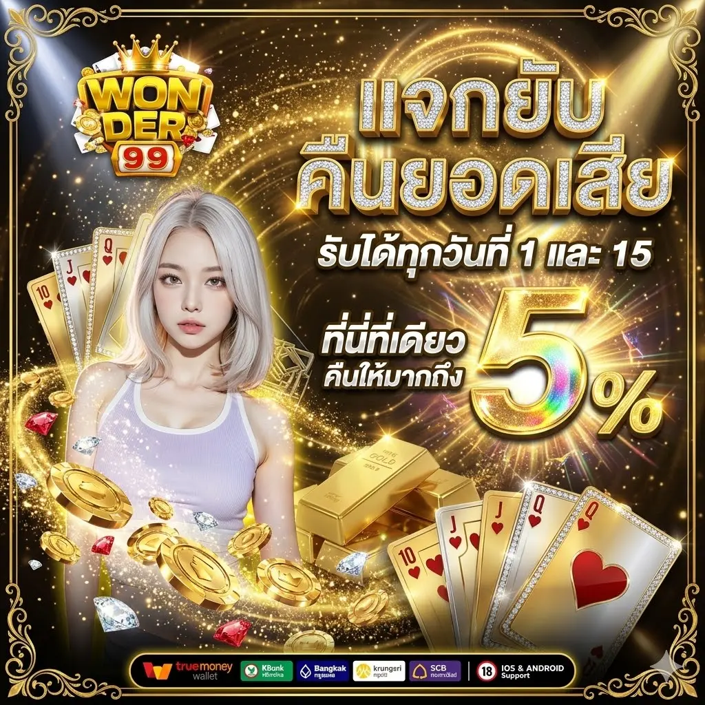 WONDER99 สล็อตเว็บตรงAPIแท้ ฝากถอนปลอดภัย มีระบบทรูวอเลท